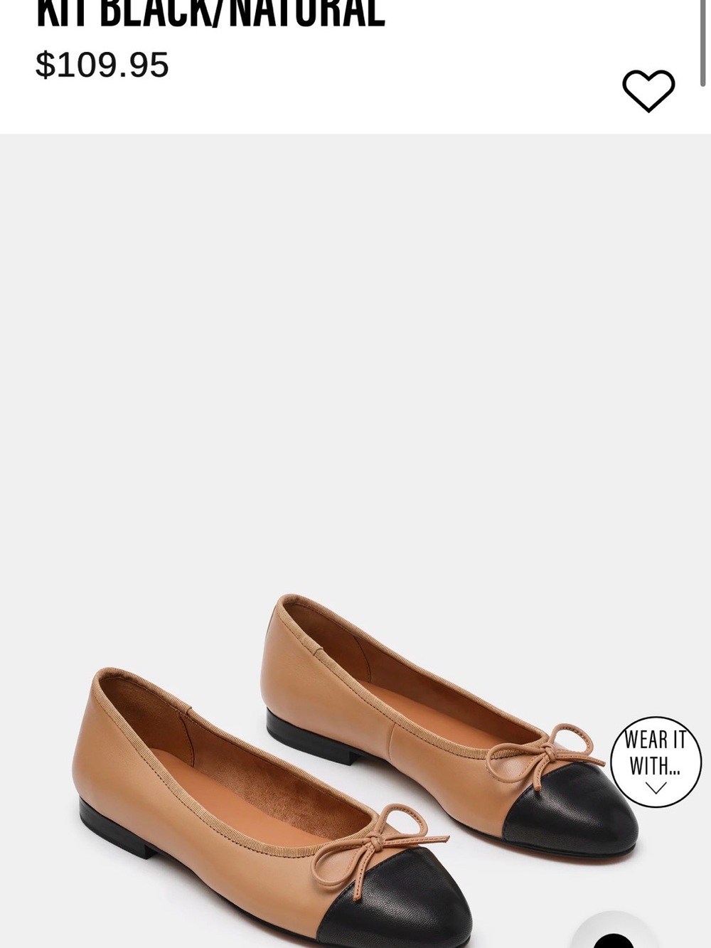 Steve Madden Kit Black/Natural Ballet Flats